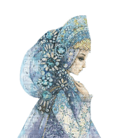 dama fantasy azul oro dubravka4 - nemokama png