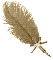 tan feathered pen - PNG gratuit