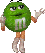 Bonhomme M&M'S vert - GIF animasi gratis