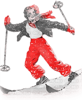 soave woman vintage winter christmas ski sport - безплатен png