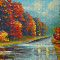 kikkapink autumn background painting forest - png gratis