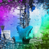 soave background animated fantasy sofa garden - Δωρεάν κινούμενο GIF