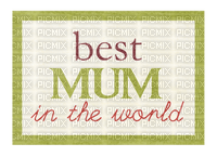 Kaz_Creations Deco Sign Text Best Mum In The World  Colours - Free PNG