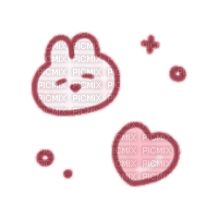 huwahuwa pink content bunny heart - PNG gratuit