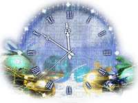 Winter Christmas clock - gratis png