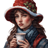 loly33 femme café hiver - фрее пнг