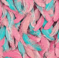 Pink Mint Background Feathers - Free PNG