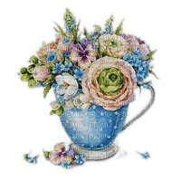 Krug, Blumen, Blau - δωρεάν png