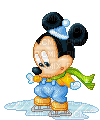 Bébé Mickey patine - Free animated GIF