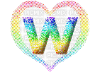 Kaz_Creations Alphabets Colours Heart Love Letter W - Free animated GIF