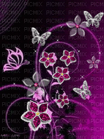 MMarcia gif flores borboletas fleurs papillon - GIF เคลื่อนไหวฟรี