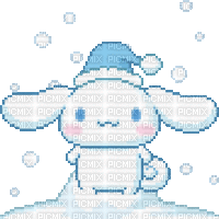 cinnamoroll snowman - GIF animado gratis