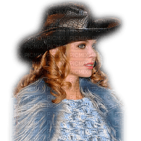 kvinna-hatt-blå - kostenlos png