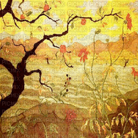 soave background  autumn animated tree painting