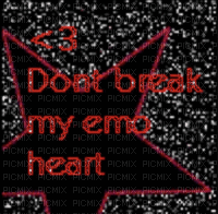 <3 Don't break my emo heart sticker - Animovaný GIF zadarmo