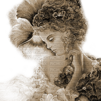 Y.A.M._Fantasy woman girl Josephine Wall sepia - ilmainen png