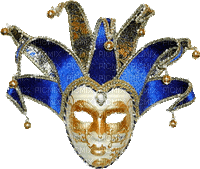 soave deco mask venice carnival animated blue - Free animated GIF