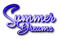 Summer Dreams.Text.Blue - By KittyKatLuv65 - Free PNG