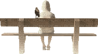 kvinna-sitter-bänken--woman sitting on bench - Besplatni animirani GIF
