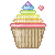 cupcake multicolor - GIF animé gratuit