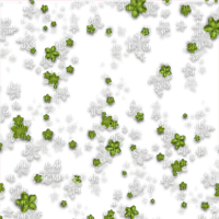 Green white flowers overlay deco [Basilslament] - nemokama png