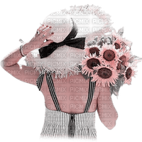 kikkapink pink woman teal sunflower - darmowe png