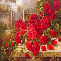 Y.A.M._Vintage background roses - zdarma png