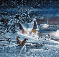 Rena Hintergrund Background Winter Abend Schnee - gratis png