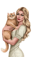femme avec chat.Cheyenne63 - Free PNG