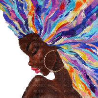 african woman painting animated glitter - Nemokamas animacinis gif
