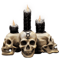 Gothic.Skulls.Candles.Black.White - gratis png