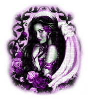 Rose Angel.Black.White.Purple - By KittyKatLuv65 - zdarma png