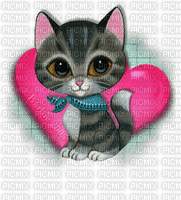 chaton dans un coeur - GIF animado grátis