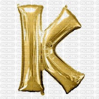 Letter K Gold Balloon - 免费PNG