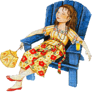 Animated Girl in Chair - Gratis animerad GIF