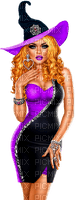 Woman.Witch.Halloween.Purple.Black - png gratuito