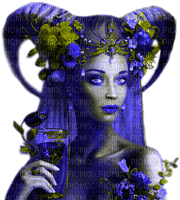 Woman.Fantasy.Blue.Green - KittyKatLuv65 - png ฟรี