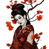 kikkapink autumn woman geisha - gratis png