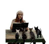 kvinna-katter - nemokama png