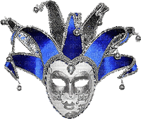 soave deco mask venice animated black white blue - Bezmaksas animēts GIF