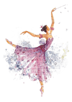 MMarcia Silhueta bailarina aquarela - PNG gratuit