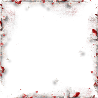Red white flowers frame [Basilslament] - PNG gratuit