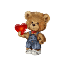 teddy bear heart coeur love aime deco tube  mignon toy - Free PNG