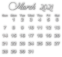 soave calendar deco march text 2021 - бесплатно png