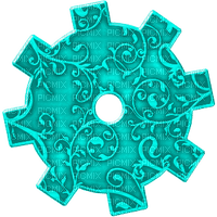 Steampunk.Gear.Teal - 免费PNG