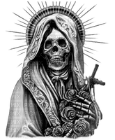 Y.A.M._Gothic skeleton black-white - ilmainen png