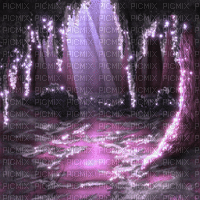 Y.A.M._Fantasy forest background purple - GIF animasi gratis