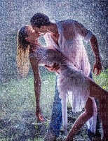 couple in rain bp - PNG gratuit