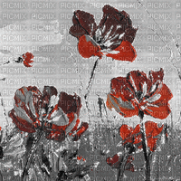 animated glitter flowers red black background - Free animated GIF