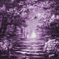 Y.A.M._Fantasy tales landscape forest purple - Free animated GIF